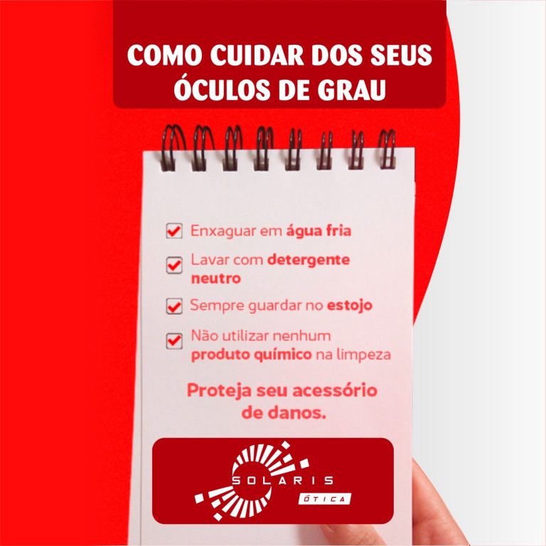 Como cuidar dos seus óculos de grau.